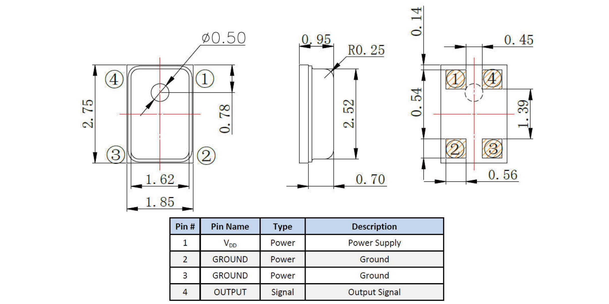 CMM2718AT-095H62S381 Mechanical Drawing